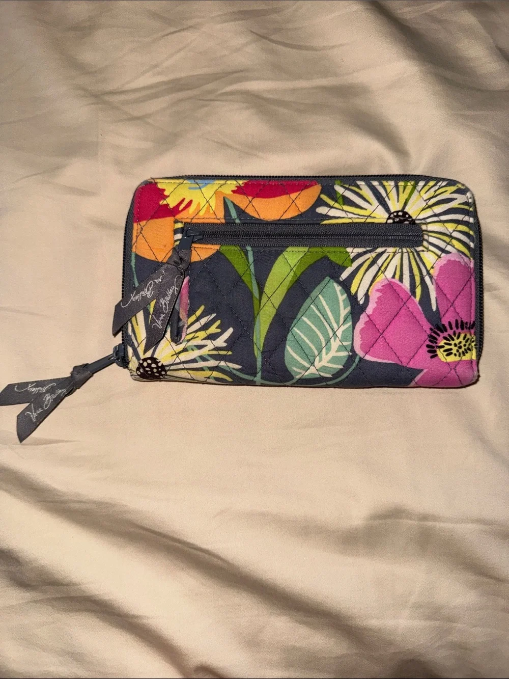 Vera Bradley Jazzy Blooms Print Zip Around 8”x5” Wallet - Picture 2 of 3